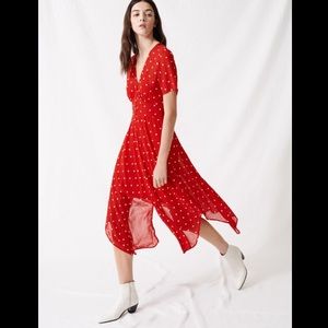 Maje asymmetrical embroidered dress